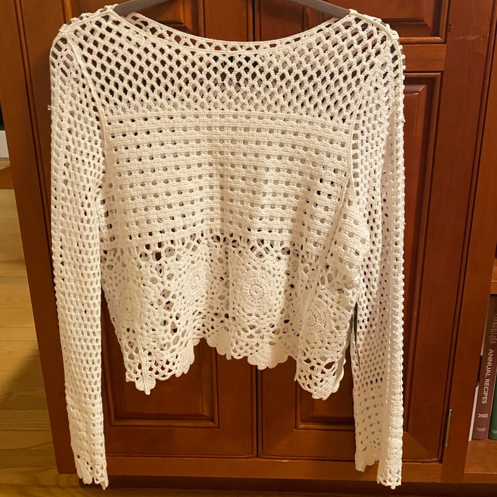 Lace white long sleeve top- brand new with tags!